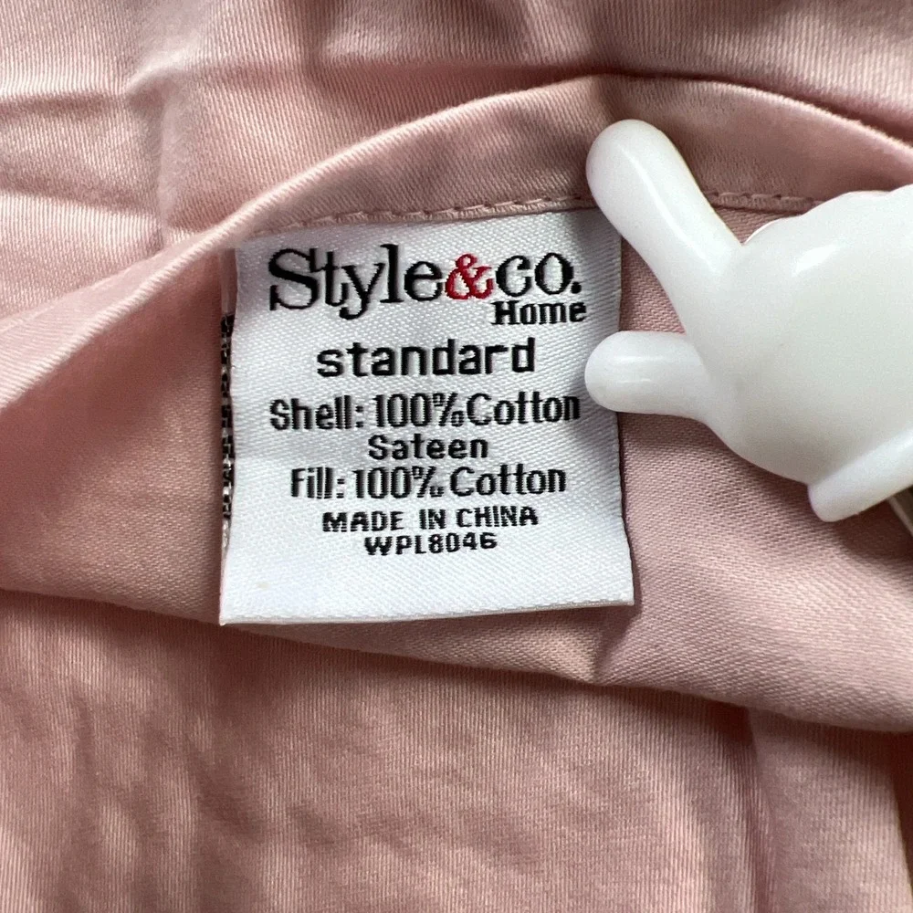 Set of 2 Style & Co. Home Standard Pillow Shams Pink Crinkle Texture (20